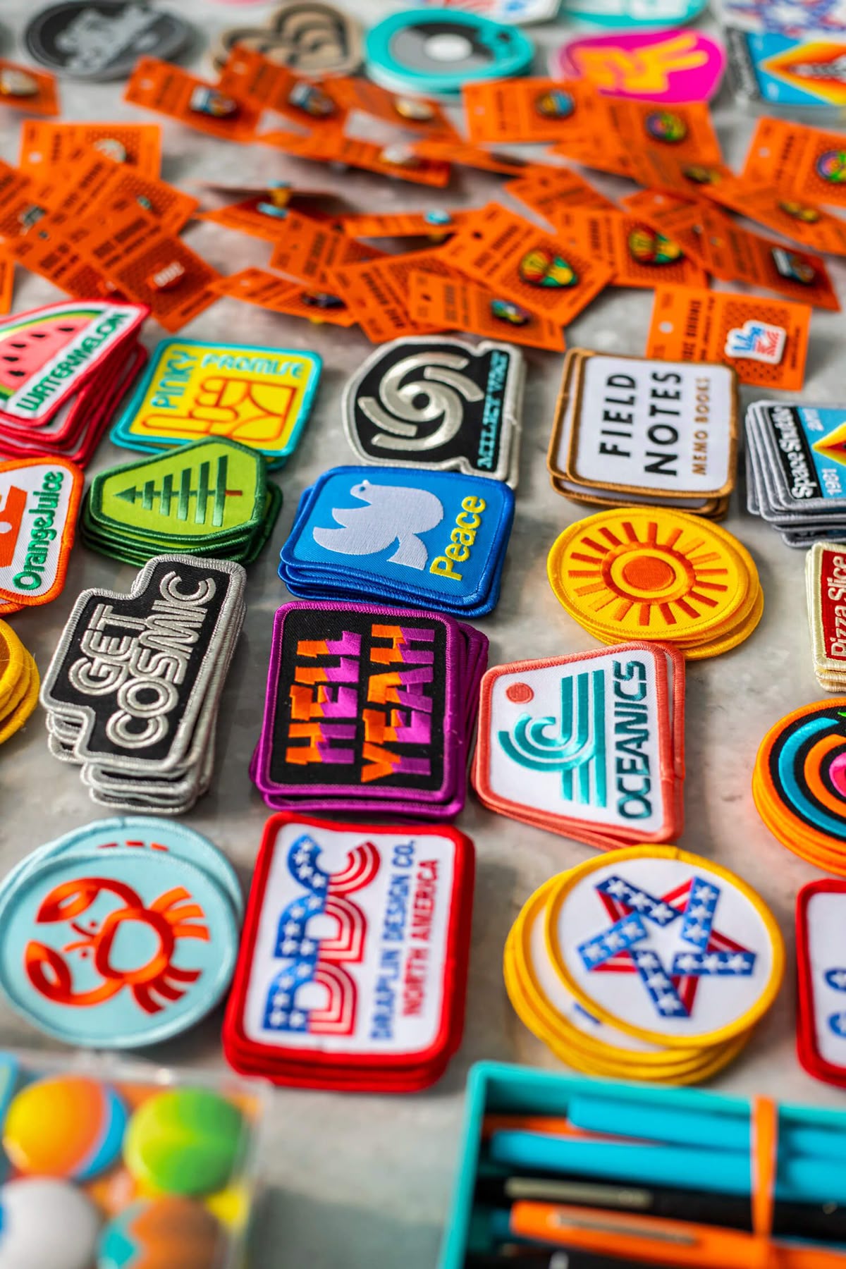Close-up of high-quality colorful embroidery work done by skilled craftsmen at Apex Patches