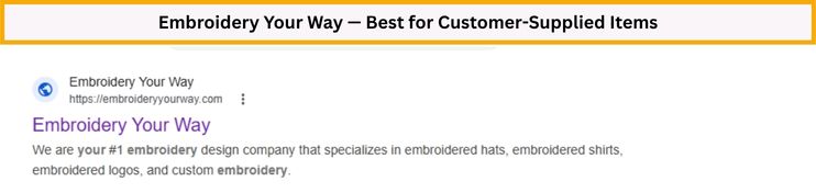 embroidery your way best for customer supplied items
