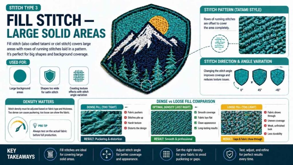 fill stitch large solid areas