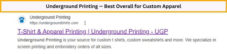 underground printing best overall for custom apparel