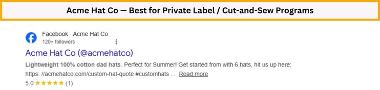 acme hat co best for private label cut and sew programs
