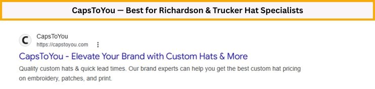 capstoyou best for richardson and trucker hat specialists