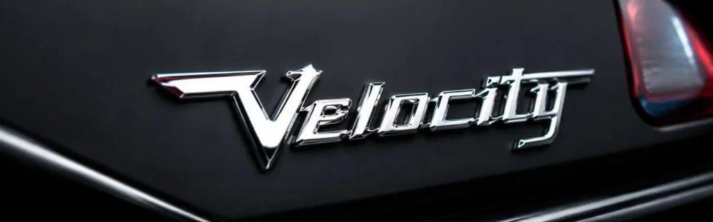 3D chrome custom car emblem mounted on a black trunk lid