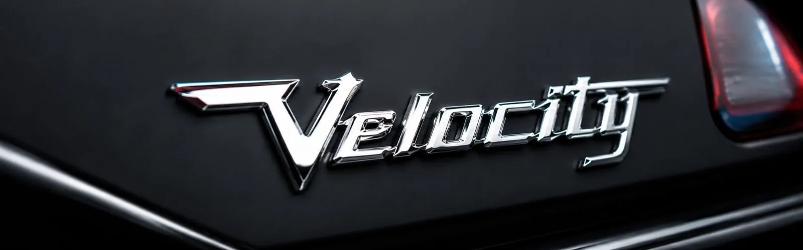 3D chrome custom car emblem mounted on a black trunk lid