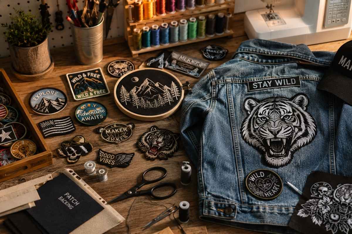 DIY custom embroidered patches for clothing tools and handmade patch creation process