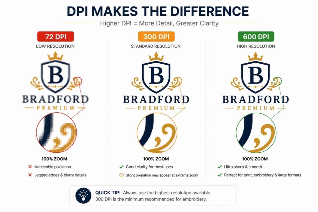 logo resolution 72 vs 300 vs 600 dpi