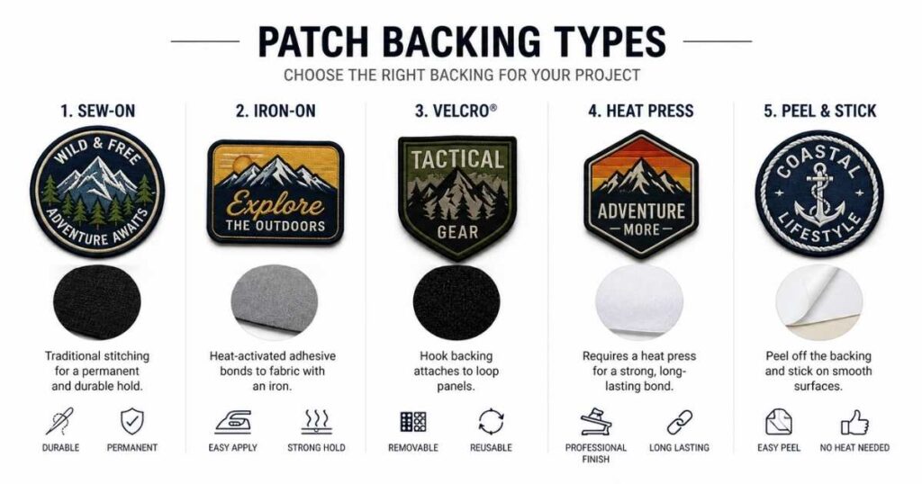 patch backing types infographic