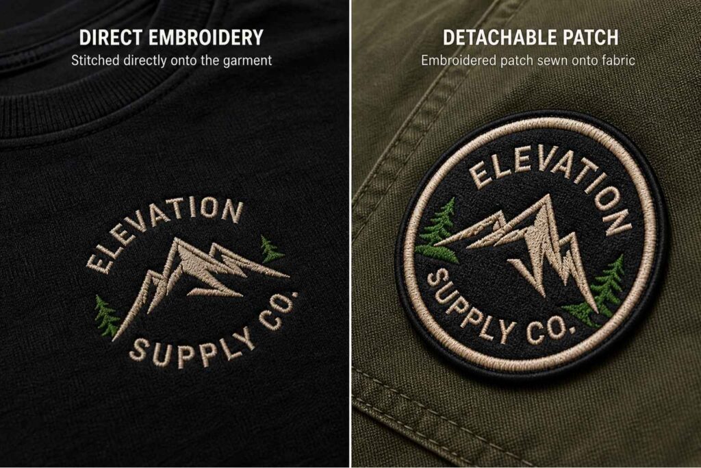 patch vs direct embroidery comparison