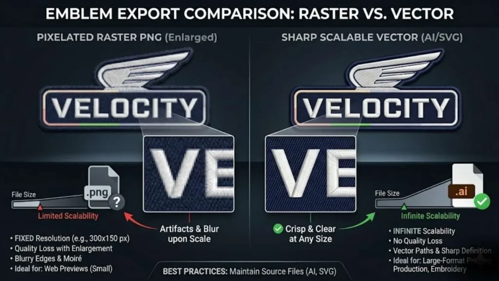 Vector vs Raster Logo Comparison for Custom Emblems