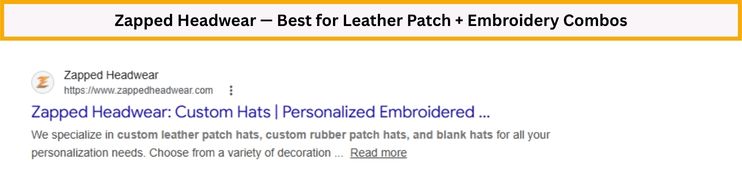 zapped headwear best for leather patch embroidery combos